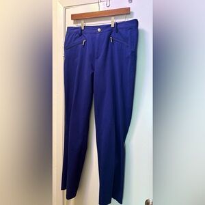 Lauren Ralph Lauren Pants Blue Cotton Elastane Zippers Two Pockets NEW